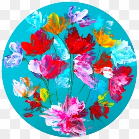 Enchanted Florals Hr Round - Circle, HD Png Download - florals png