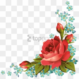Free Png Roses Frames And Borders Png Image With Transparent - Frame Corner Flower Border, Png Download - png roses