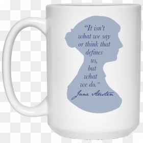 Coffee Mug With Jane Austen Silhouette And Quote - Mug, HD Png Download - eiffel tower silhouette png