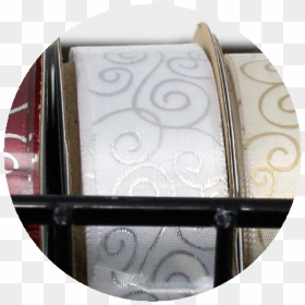 Swirl Pattern Ribbon Silver/white - Circle, HD Png Download - white door png