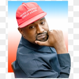 This Image May Contain Clothing Apparel Human Person - Maga Hat Kanye West, HD Png Download - kanye face png