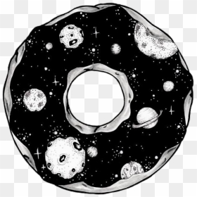Donut Clipart Galaxy - Donut Black And White Transparent, HD Png Download - png tumblr transparent donut