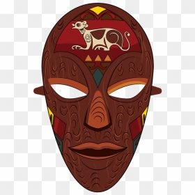 African Wooden Mask Clipart - Mask, HD Png Download - masquerade mask clipart png