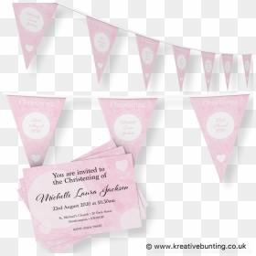 Personalised Christening Bunting & Invitation Bundle - Triangle, HD Png Download - you are invited png