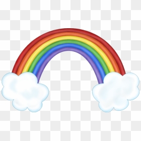 Rainbow With Clouds Clipart K - Transparent Background Rainbow Clipart, HD Png Download - clouds background png