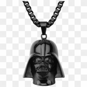 Darth Vader Black Mask Pendant With Chain , Png Download - Necklace, Transparent Png - darth vader helmet png