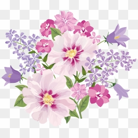 Flower Blooming Clipart Png Library Library Freedesignfile - Purple Flower Vector Png, Transparent Png - cherry blossom flower png