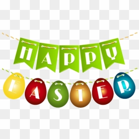 Happy Easter Text Transparent Png - Happy Easter Eggs Clip Art, Png Download - happy holidays banner png