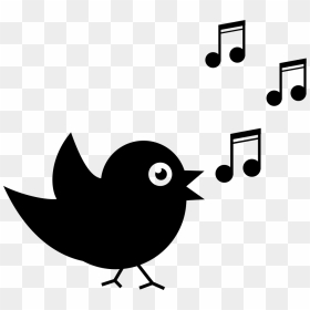 Bird Singing With Musical Notes - Bird Singing Png, Transparent Png - singing png