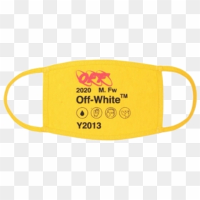 Off White Yellow Logo Face Mask - Off White Face Mask, HD Png Download - kanye face png