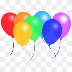 Colorful Rainbow Balloons - Rainbow Coloured Balloons Png, Transparent Png - blue balloons png