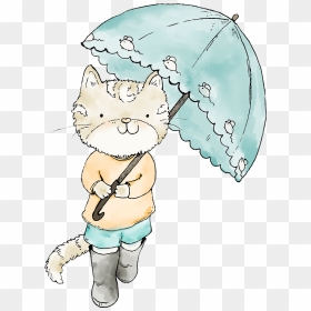 Cute Cat Under Umbrella Clipart - การ์ตูน แมว น่า รัก มาก ๆ, HD Png Download - cute cat png
