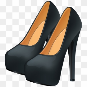 Black Heels Png Clip Art, Transparent Png - high heels png