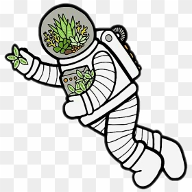 Space Astronaut Plant Leaf Plants Spaceman Outer Space - Outer Space Plants Drawing, HD Png Download - spaceman png