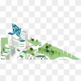 Smart Clean Energy City, HD Png Download - city buildings png