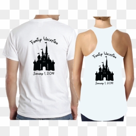 Cinderella Castle Silhouette Png For Kids - Couple Shirt Sample Design, Transparent Png - disney castle silhouette png