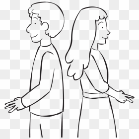 Back Two People Standing Back To Back To Each Other - Back To Back Activity, HD Png Download - people standing back png