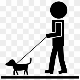 Man Walking With Pet Dog And A Cord - Dog Area Icon, HD Png Download - people walking dog png