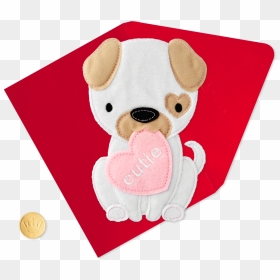 Cute Puppy Valentine"s Day Card For Child - Dog Valentines Day Card, HD Png Download - cute puppy png