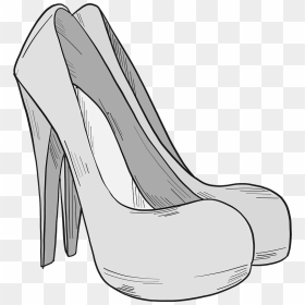 Grey High Heels Clipart - Basic Pump, HD Png Download - high heels png