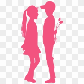 Boy Giving Flowers To Girl, HD Png Download - people standing back png