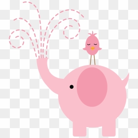 Pink Elephant Clipart For Baby Shower - Elephant Baby Png Pink, Transparent Png - baby elephant png