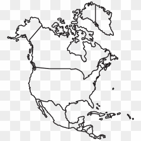 Map Of North America Clipart, HD Png Download - united states outline png