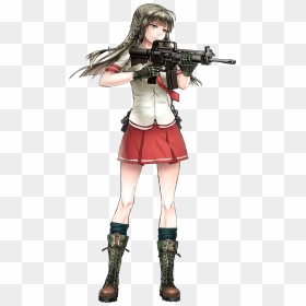 Cartoon Girl Shooting Gun , Png Download - Anime Girl Shooting Gun, Transparent Png - cartoon gun png
