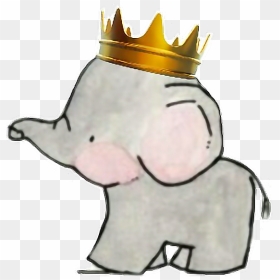 Elephant Baby Babyelephant Crown Prince - Baby Elephant With Crown Clipart, HD Png Download - baby elephant png