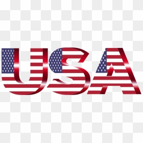 Usa Flag Typography Crimson No Background Clip Arts - Usa Logo Transparent Background, HD Png Download - united states outline png
