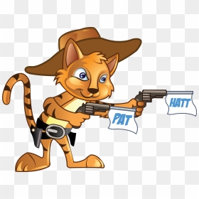 Baby Cowboy Hat And Boots Newhairstylesformen2014 Com - Cartoon Cat With Gun Png, Transparent Png - cartoon gun png