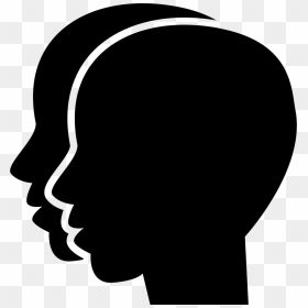 Gemini Two Twins Heads Symbol Comments, HD Png Download - head silhouette png