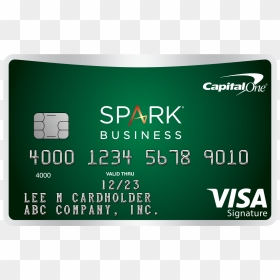 Green Credit Card With Capital One Markings - Capital One Spark, HD Png Download - capital one logo png