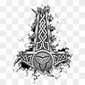 Tattoo Designs Thor"s Hammer , Png Download - Vikings Hammer Of Thor, Transparent Png - thor's hammer png