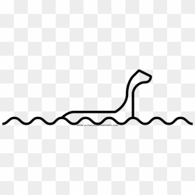 Loch Ness Monster Coloring Page - Line Art, HD Png Download - loch ness monster png