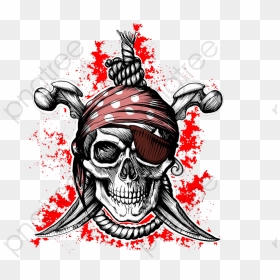 Pirate Logo Black Background, HD Png Download - pirate skull png