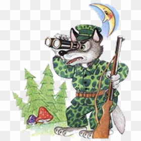 Wolf With Gun Png, Transparent Png - cartoon gun png