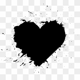 Transparent Black Heart - Black Heart Png Download, Png Download - dirt splatter png