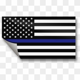 Thin Blue Line Flag Sticker - Thin Blue Line Flag, HD Png Download - black and white american flag png