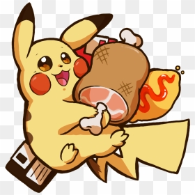 The Plushie"s Art Agumon With Pokebeans And Pikachu - Cartoon, HD Png Download - cute pikachu png