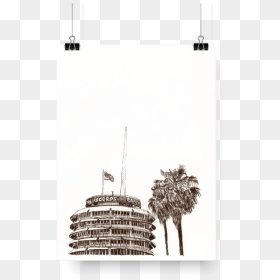 Capitol Records Building, Hollywood - Capitol Records Drawing, HD Png Download - capitol building png