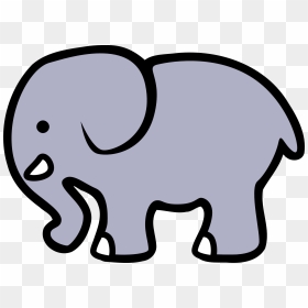 Elephant Clipart Black And White - Elephant 2d, HD Png Download - baby elephant png