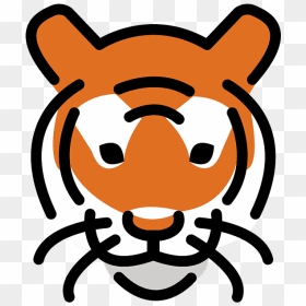 Tiger Face Emoji Clipart, HD Png Download - tiger face png
