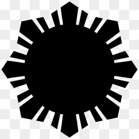 Philippine Flag Sun Symbol Black Silhouette Vector - Philippine Flag Sun Clipart, HD Png Download - sun vector png