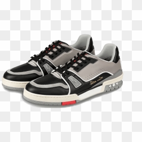 Louis Vuitton Lv Trainer Sneaker Low Black Grey"  Class= - Skate Shoe, HD Png Download - sneaker png