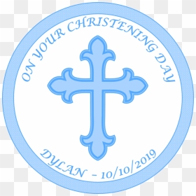 Christening Blue Cross Cake Topper Edible Icing Or - Blue Cross For Christening, HD Png Download - blue cross png