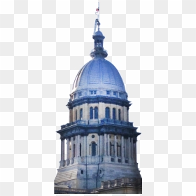 The Illinois State Capitol Building With Flag Flying - Illinois State Capitol, HD Png Download - capitol building png
