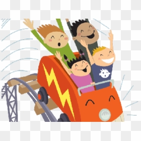 Upside Down Clipart Roller Coaster - Clipart Kids On Rollercoaster, HD Png Download - rollercoaster png