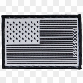 American Flag Barcode Patch - Grille, HD Png Download - black and white american flag png