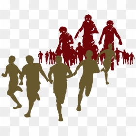 Escape From Idea To Have An Horror - Zombie Run Clipart Transparent, HD Png Download - zombie silhouette png
